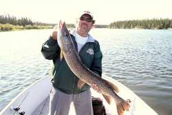 Trophy pike caught in river behind camp.