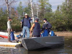 On the dock at main lodge