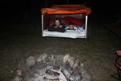 Nick & Zachary camping out for the night