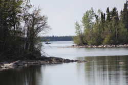 Fishing the mouth of the Little Churchill river