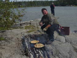 Guide Jerry doing lunch up for guest.