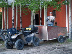 Dock man Trevor getting fire wood.